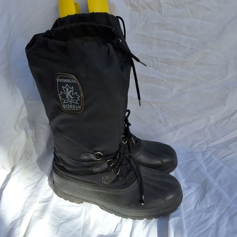 Sorel Snowbear lined black Waterproof snow boots with steel Shank 10